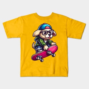 Pawsome Shredders: Funny Cute Dog Skaters Take the Streets Kids T-Shirt
